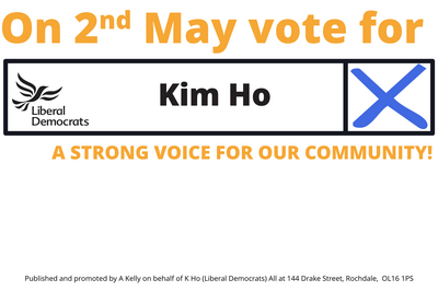 On 2nd May vote Kim Ho, Liberal Democrat