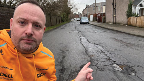 Andy Lord and a pothole