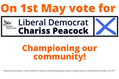 On 1st May vote for Chariss Peacock