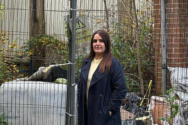 Rabina Asghar at the former Turner and Newall site.