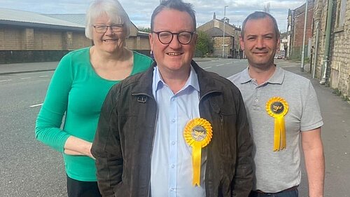 Cllrs Irene Davidson, Andy Kelly, and Dave Bamford.