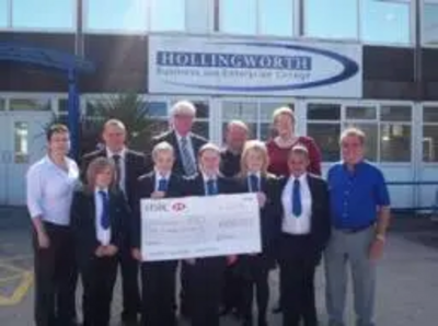 Paul Rowen MP, Councillors Irene Davidson and Peter Rush, Shaun Brown (Teacher at Hollingworth School), Amanda Bromley (Secretary of Rochdale Hornets Rugby League Club), Mark Wynn (Chairman of the Trust at Rochdale Hornets Rugby League Club) and a f