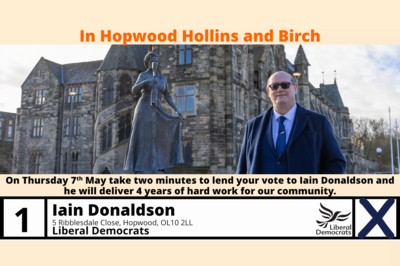 Vote Iain Donaldson on Thursday 7th May